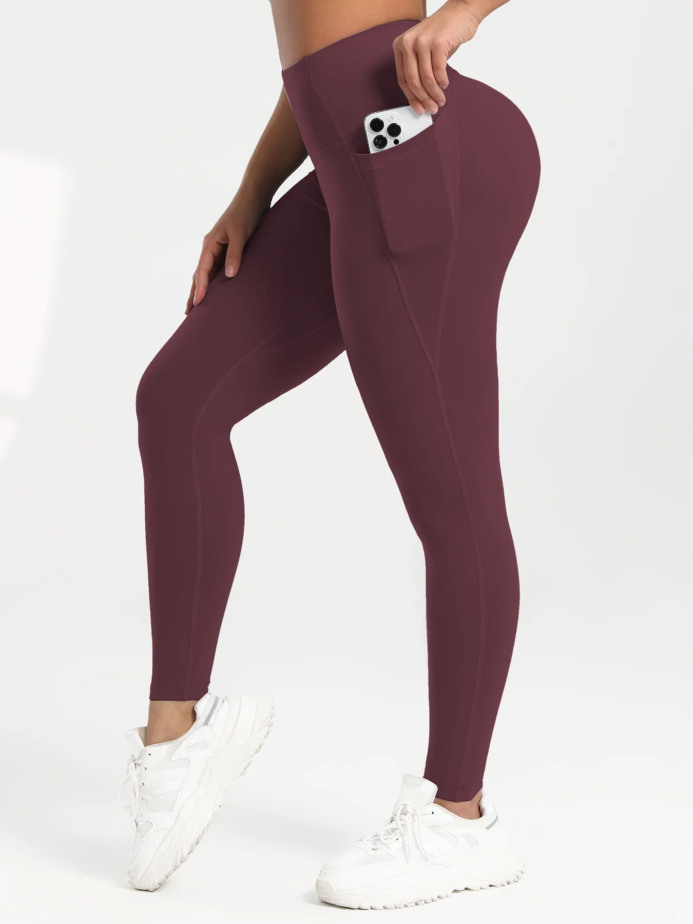 Leggings de yoga para mujer, 2 unidades, con bolsillos, color liso, para gimnasio, actividades al aire libre, cintura alta, ajustados, pantalones deportivos para correr.
