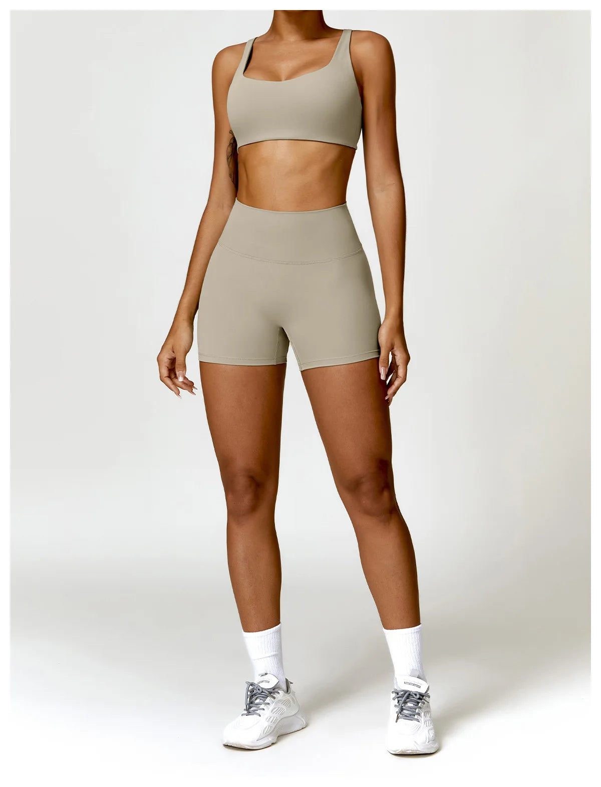Conjunto de chándal de yoga para mujer, 2 piezas, ropa deportiva para entrenamiento, ropa deportiva, leggings de gimnasio, sujetador de fitness, top corto, trajes deportivos de manga larga