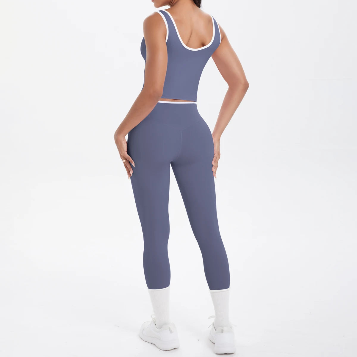 Conjunto de 2 piezas de pantalones de yoga con espalda descubierta y leggings para correr, de cintura alta, con estampado de melocotón y glúteos, para fitness y deportes.