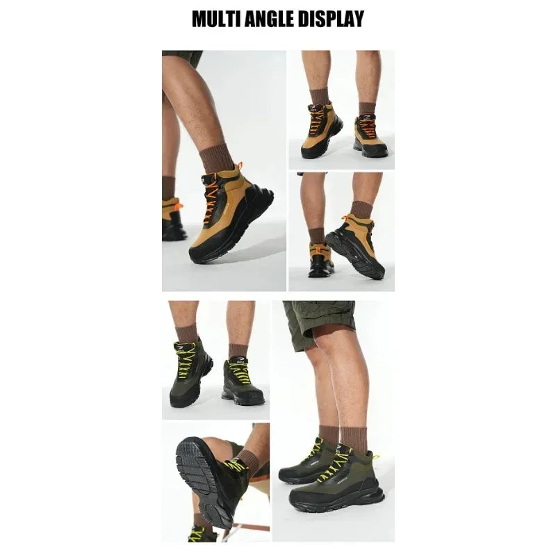 Zapatos de seguridad antisalpicaduras para hombre, botas de trabajo resistentes al desgaste, zapatos con punta de acero, zapatos protectores a prueba de pinchazos, zapatillas de seguridad