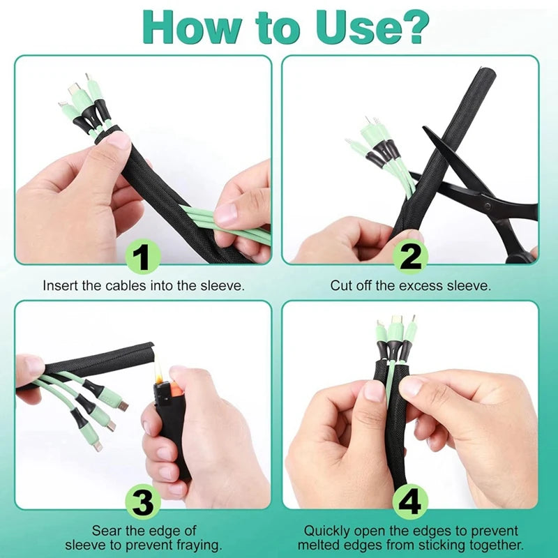 Protector de cable de 3 m apto para mascotas, funda de 1,27 cm, protege los cables de mordeduras de perros y gatos.