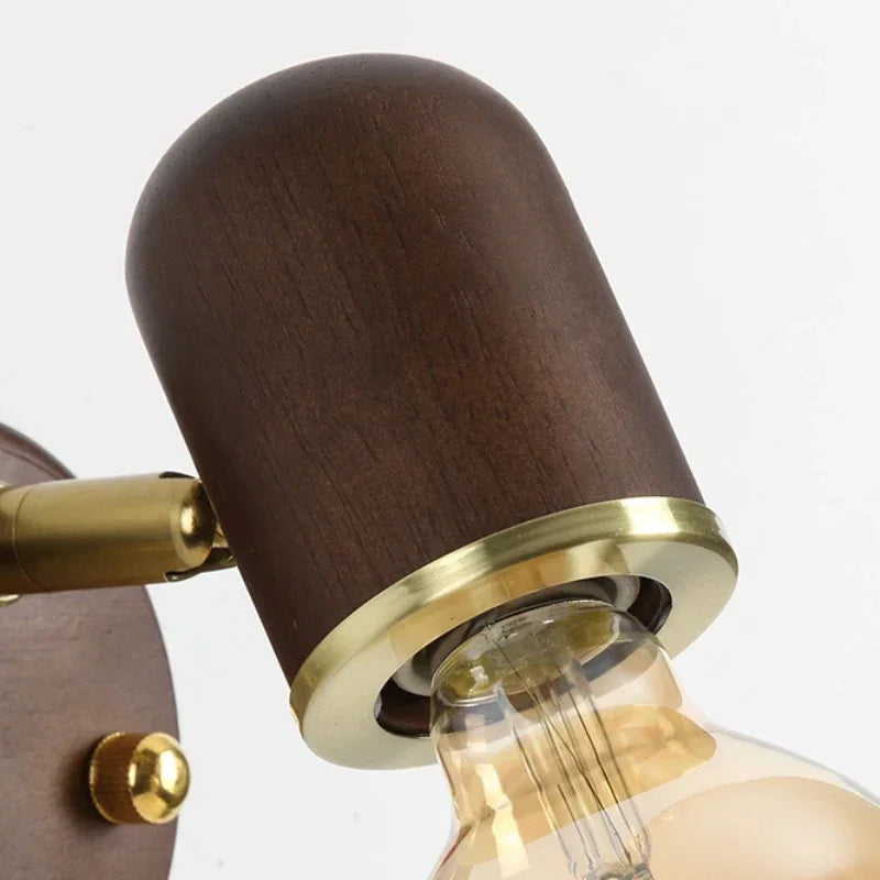 Iluminación LED para comedor, lámpara de pared sencilla de madera maciza con interruptor, lámpara de pared para mesita de noche, sala de estar, balcón, pasillo, cafetería