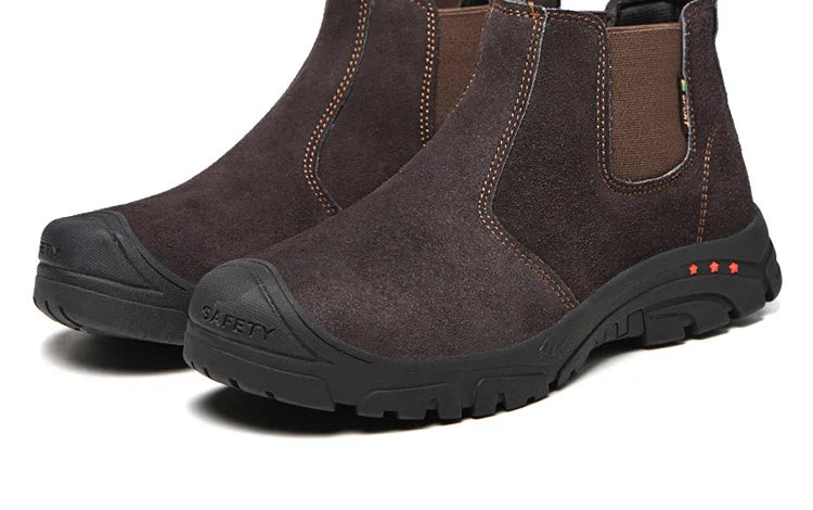 Anti Smashing And Anti Piercing Suede Safety Shoes Men's Steel Toe Cap Protection Work Shoes Fashion Scarpe Antinfortunistiche