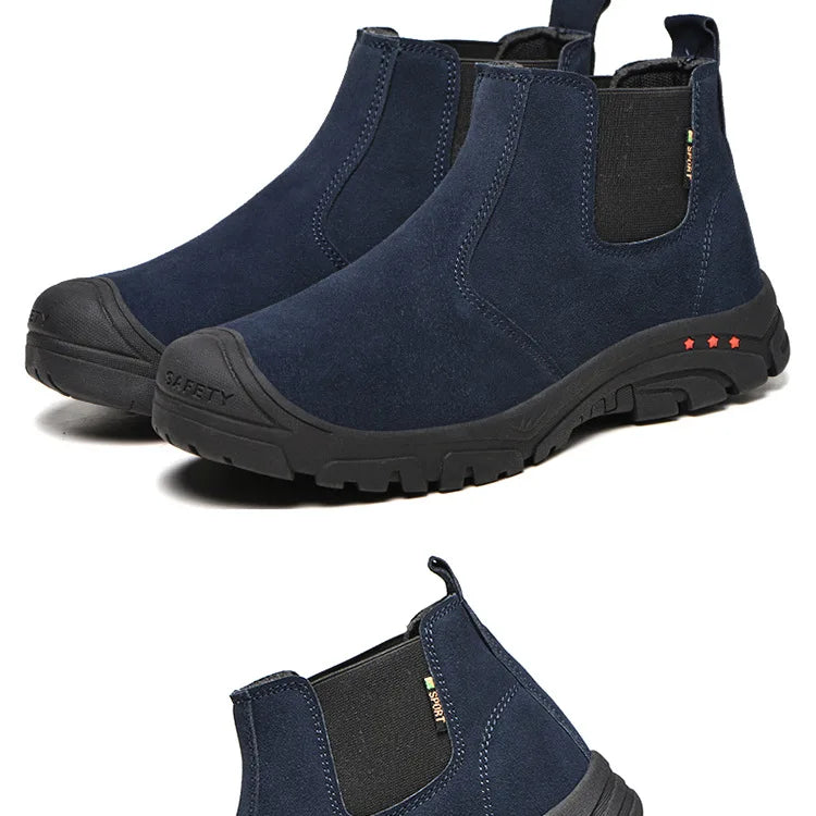 Anti Smashing And Anti Piercing Suede Safety Shoes Men's Steel Toe Cap Protection Work Shoes Fashion Scarpe Antinfortunistiche