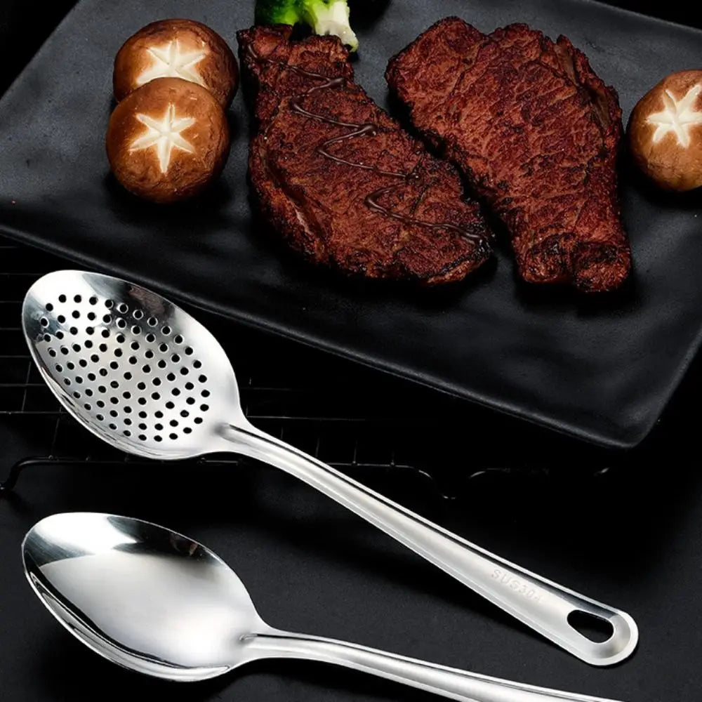Cuchara para fideos portátil de acero inoxidable antioxidante para cocina, hogar, espumadera, colador frito