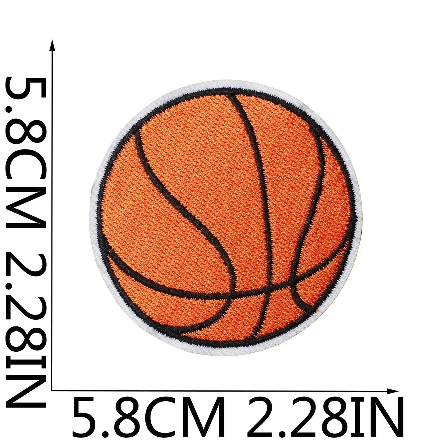 Emblema de baloncesto deportivo, accesorios de ropa, insignia, pegatina bordada, parches termoadhesivos