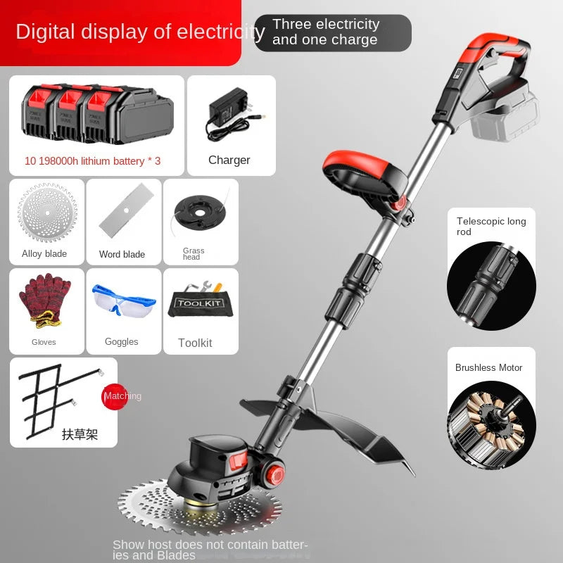 Cortacésped eléctrico, herramienta de deshierbe de césped portátil, Desbrozadora Batería 충전식예초기 충전식 예초기Coupe Bordure Sans Fils À Batterie