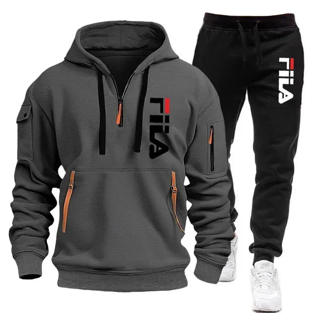 Conjuntos de ropa deportiva para hombre para otoño e invierno 2025, ropa de marca de moda, conjuntos de ropa deportiva y ropa deportiva de manga larga de gran tamaño.