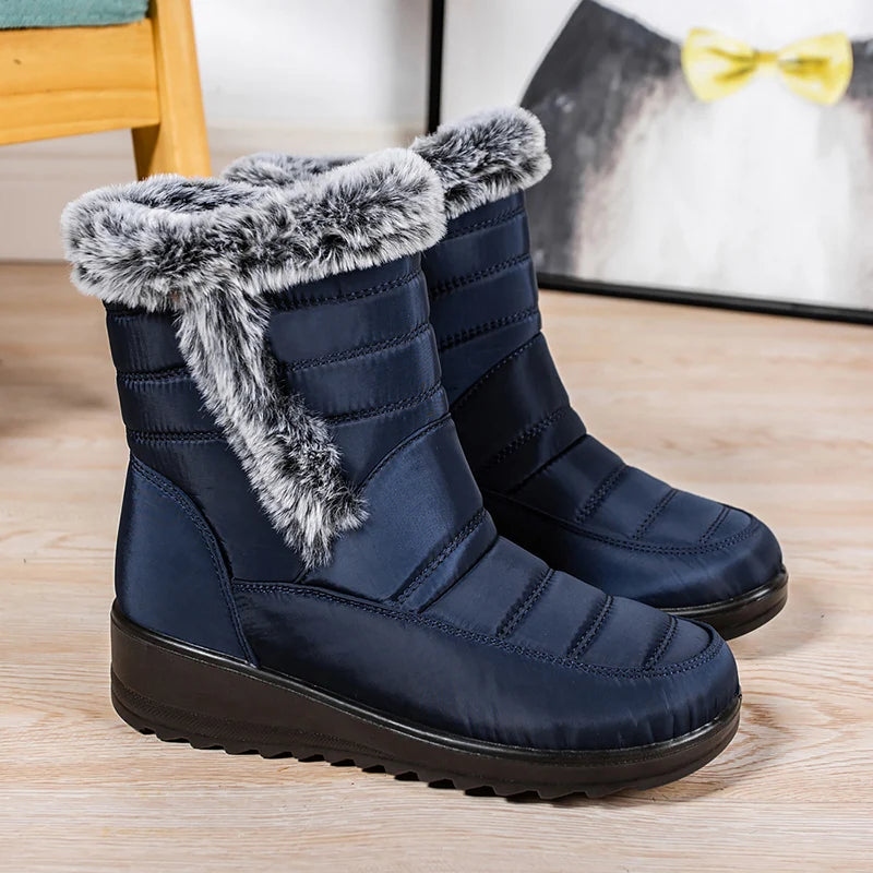 Botas de nieve para mujer, zapatos sólidos para mujer, zapatos impermeables para mujer, botines nuevos, botas planas para mujer, zapatos de invierno para mujer, botas