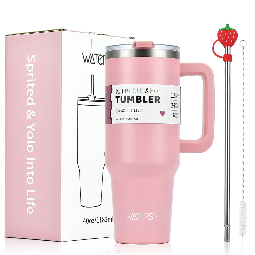 Vaso de acero inoxidable de 30 oz/40 oz, botella térmica de gran capacidad, termos dobles para mantener el frío, taza de regalo DIY