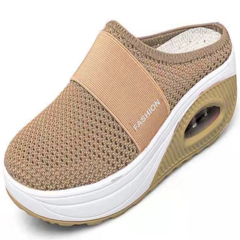Sandalias de mujer, sandalias de cuña de moda, sandalias de fiesta para mujer, sandalias deslizantes, zapatillas de punta abierta, calzado sin cordones para mujer