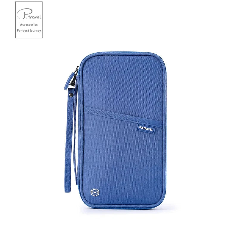 Cartera organizadora para pasaporte de viaje con tarjetero, estuche para documentos, bandolera familiar, bolsa para guardar billetes y efectivo para viajes al extranjero.