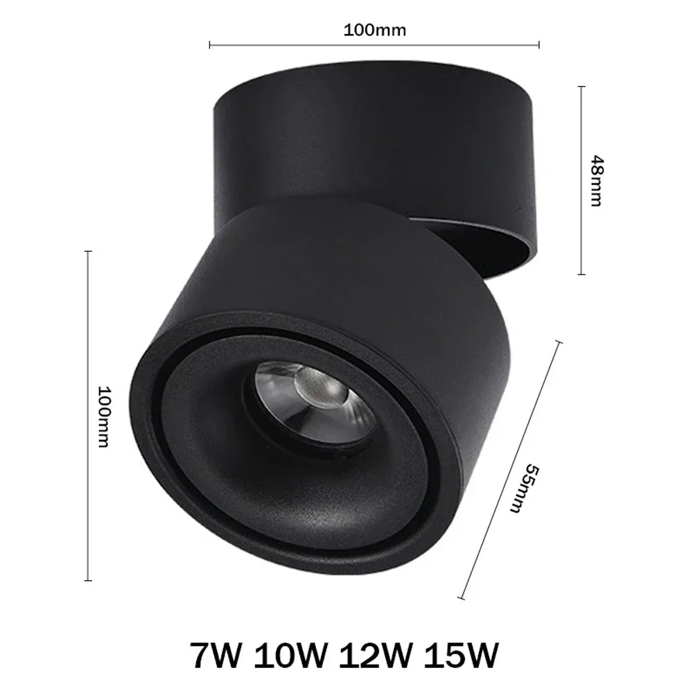 Focos LED plegables, focos de pared, lámpara de techo, iluminación interior de superficie para sala de estar y cocina.