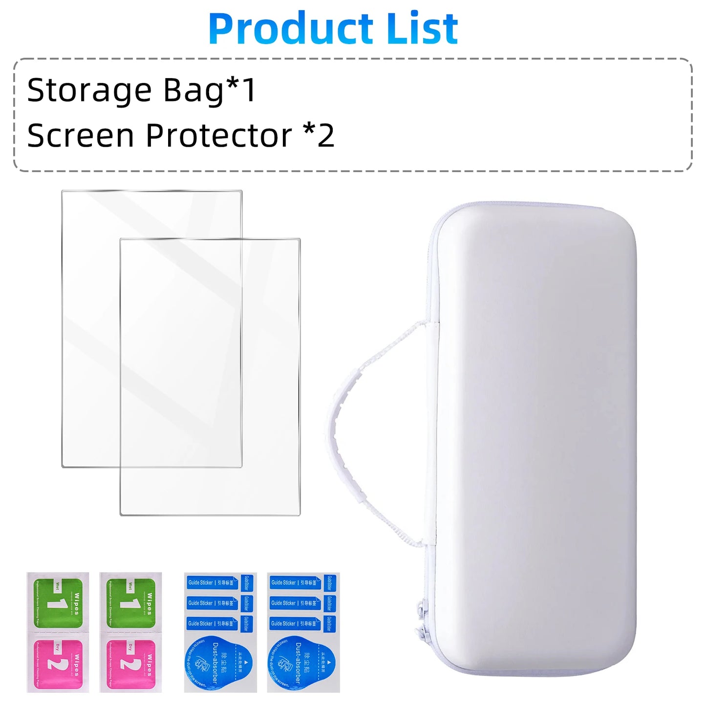 Cristal + Estuche de transporte para consola Rog Ally X Accesorios para Asus Rog Ally X Protector de pantalla + Bolsa de almacenamiento protectora portátil