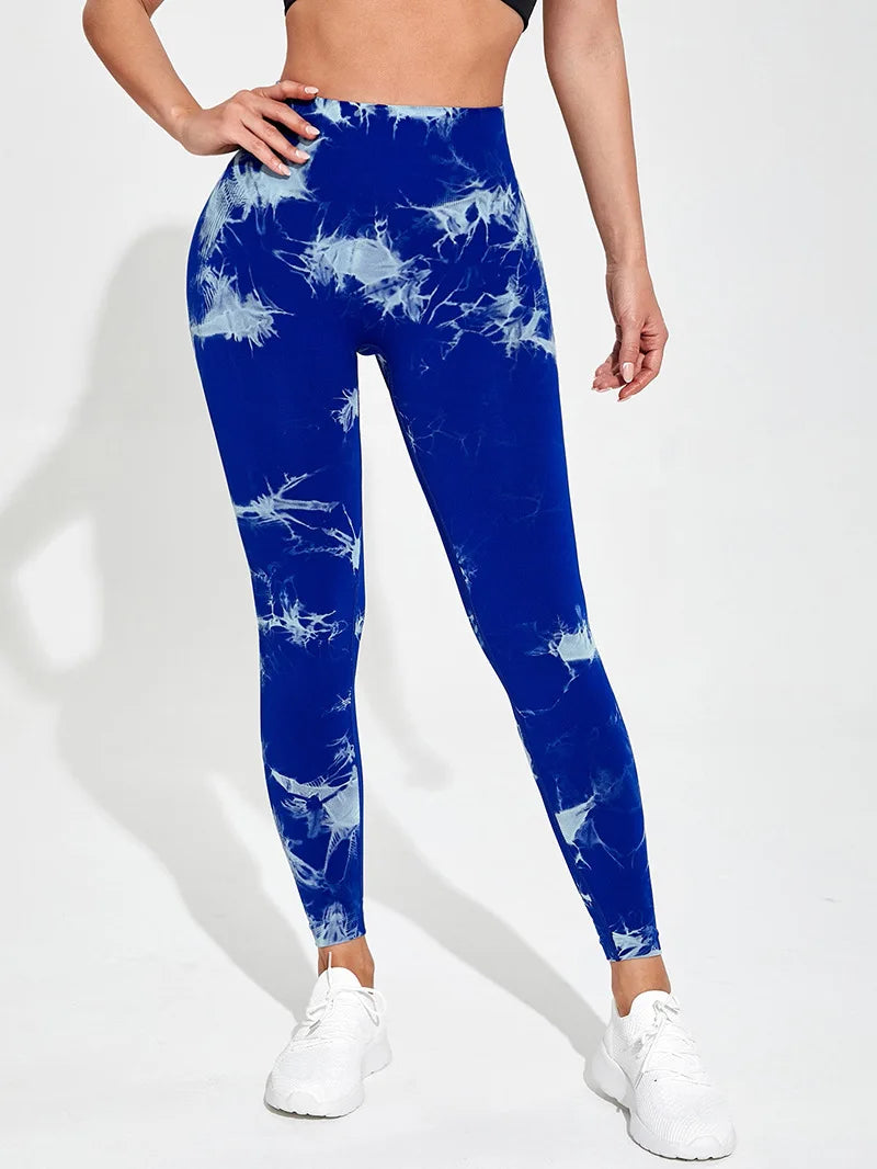 Leggings deportivas para mujer, pantalones de yoga sin costuras con estampado tie-dye de 47 colores, mallas para correr, fitness, cintura alta, para gimnasio y entrenamiento.