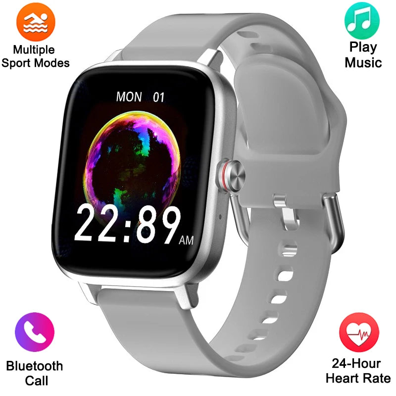 Nuevo reloj inteligente para mujer, con esfera personalizada, para Android IOS, resistente al agua, con Bluetooth, llamadas, música, reloj táctil completo para mujer