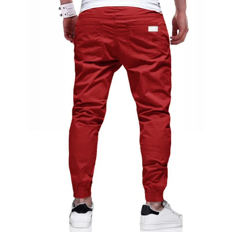 Y2K Autumn New Men Solid Color Long Cargo Pants Sweatpants Mens High Quality Casual Joggers White Sports Pants Designer Clothes