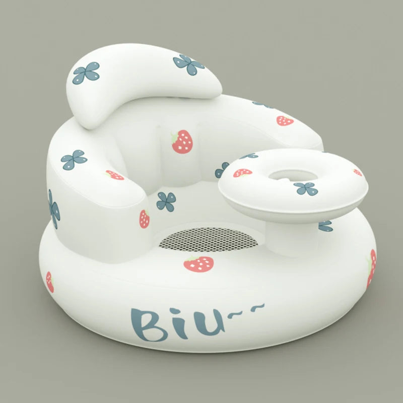 Asiento inflable para bebé con bomba de aire incorporada, silla de apoyo para la espalda para bebés de 0 a 3 años, silla de ducha portátil, asiento de suelo