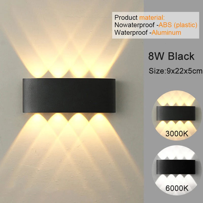 Apliques de pared LED modernos para interiores y exteriores, luces blancas de montaje en pared para sala de estar, pasillo, dormitorio, decoración