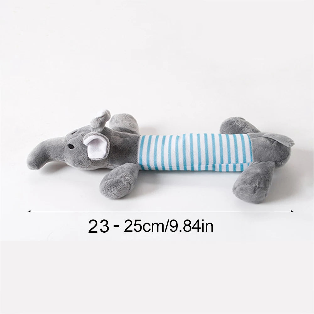 Divertido juguete de imitación de animal sin relleno para perros con chirriadores, duradero, de peluche sin relleno, con sonido chirriante, para masticar y arrugar.