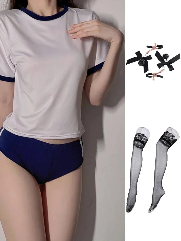 CP5XL Secretary Uniform Cosplay Costume White Shirt Sexy Skirt Women OL Outfit Teacher Roleplay Nightwear Underwear Lingerie