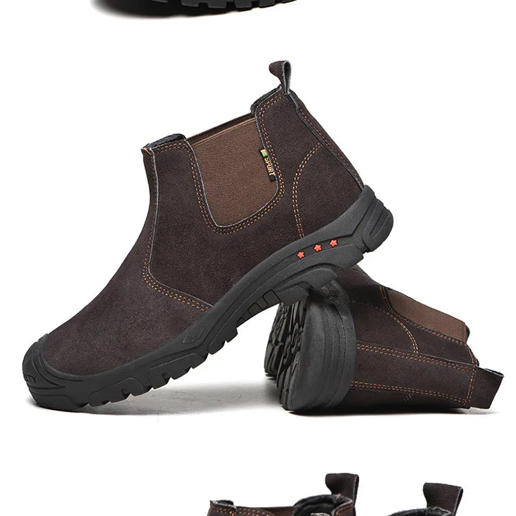 Anti Smashing And Anti Piercing Suede Safety Shoes Men's Steel Toe Cap Protection Work Shoes Fashion Scarpe Antinfortunistiche