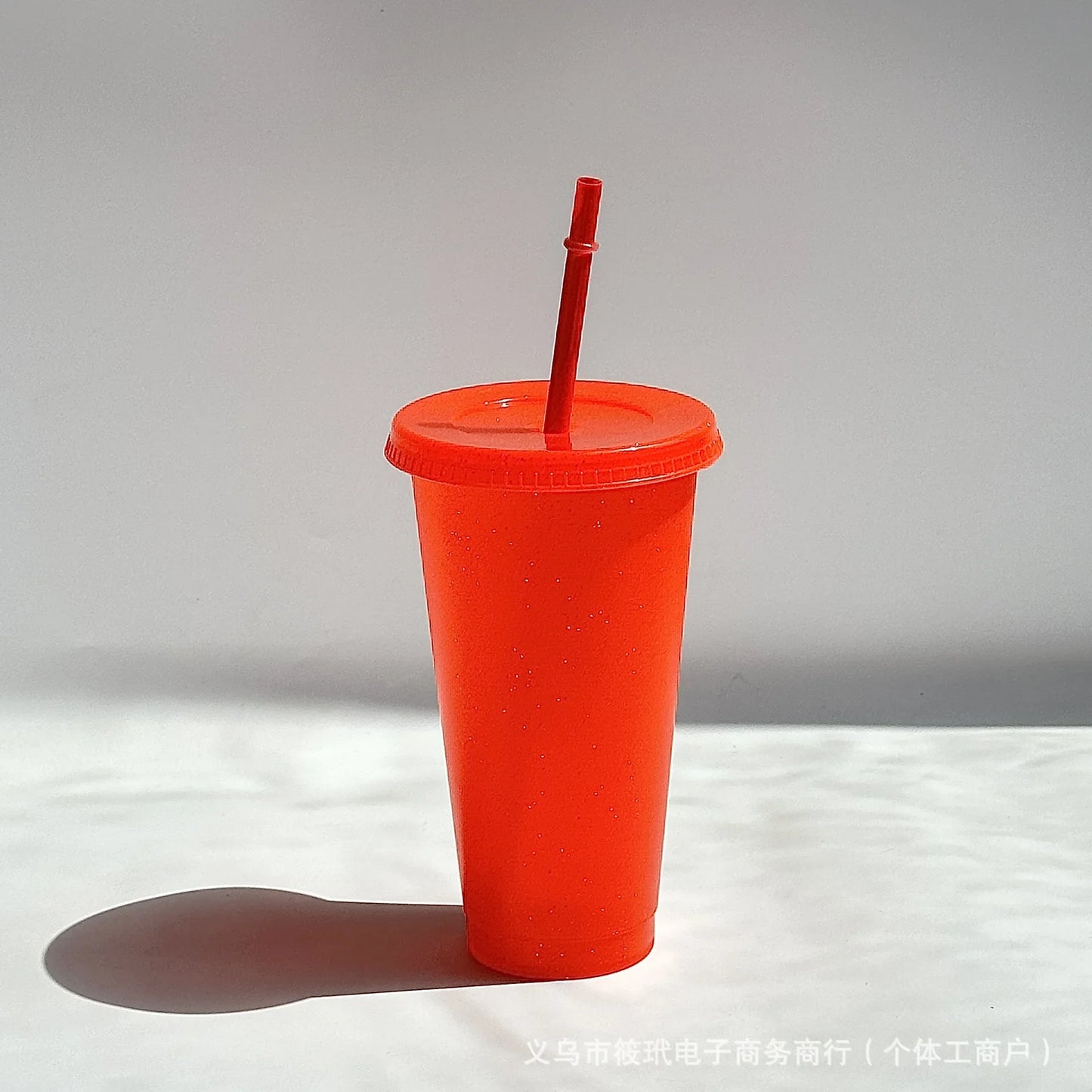Vaso de plástico reutilizable con purpurina de 710 ml, vasos con purpurina y pajita, ideal para hacer tú mismo, regalo de Navidad, camiseta que cambia de color, 1/5/10 unidades