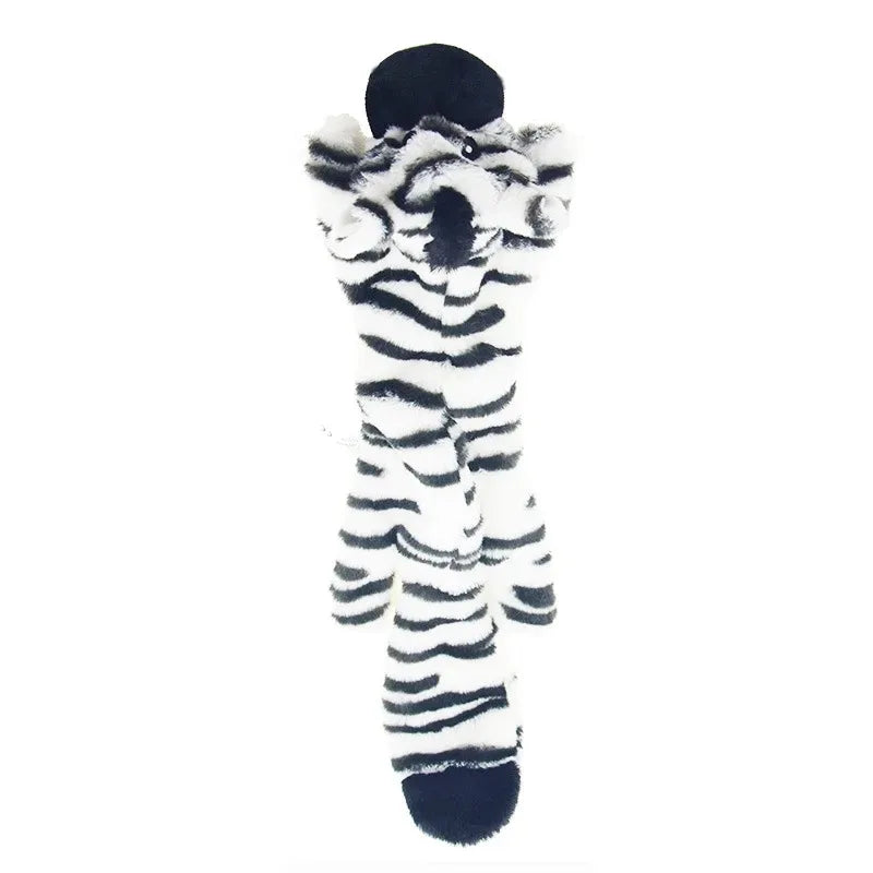 Divertido juguete de imitación de animal sin relleno para perros con chirriadores, duradero, de peluche sin relleno, con sonido chirriante, para masticar y arrugar.