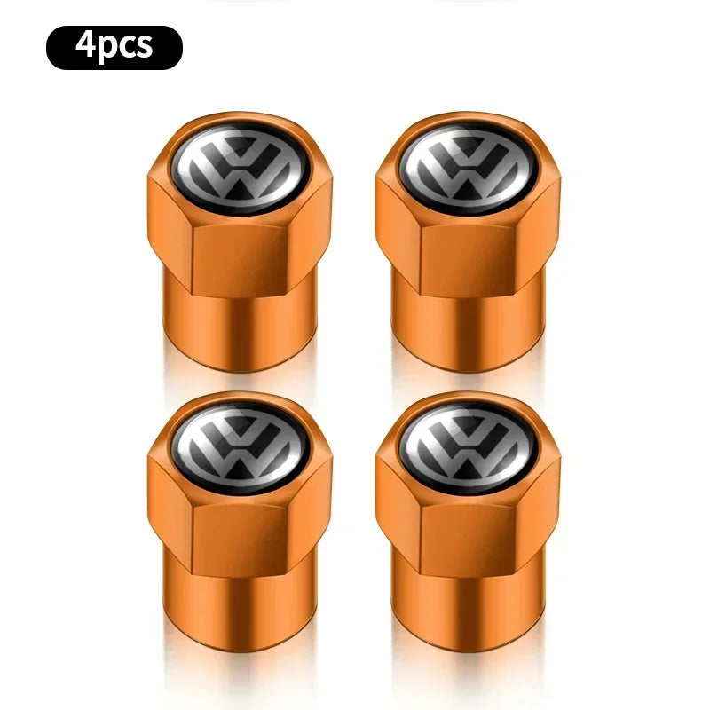 4 tapas de válvula de neumático de coche, emblema de metal, funda para VW, Volkswagen, Golf, Polo, Passat, Touran, accesorios de estilo de coche.