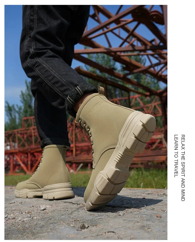 Anti-spark Welder Shoes Men's High Top Work Safety Boots Puncture Proof Construction Safety Shoes Men Platform Boots