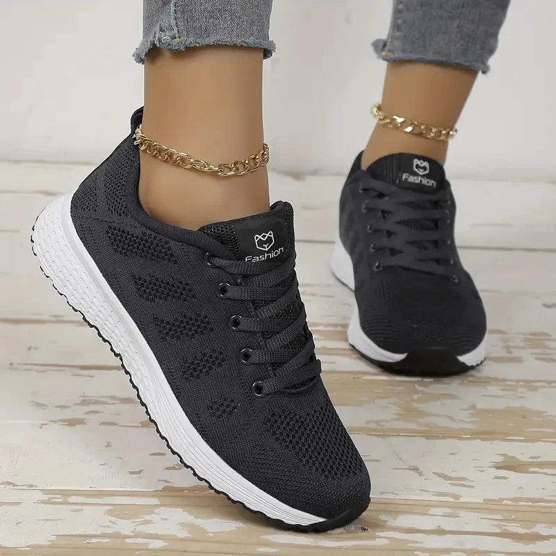 Zapatillas deportivas informales para mujer, de malla, transpirables, con plataforma, para baloncesto