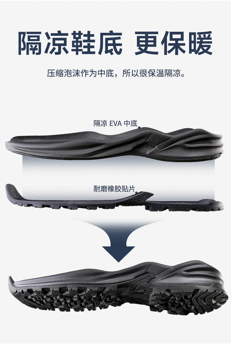 Botas de nieve altas antideslizantes para hombre, para deportes al aire libre, estilo noreste, gruesas, cálidas e informales, de algodón, con terciopelo impermeable.