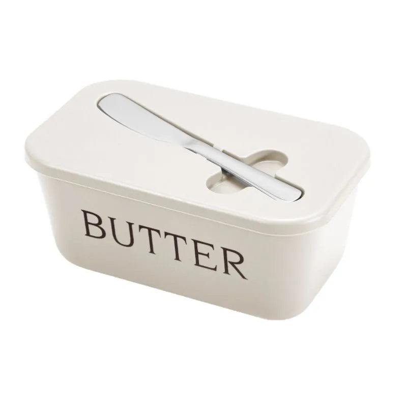 Caja contenedora de mantequilla con cuchillo, caja de almacenamiento sellada simple para restaurante, caja de queso con cuchillo, rebanador de mantequilla, plato de mantequilla, vajilla
