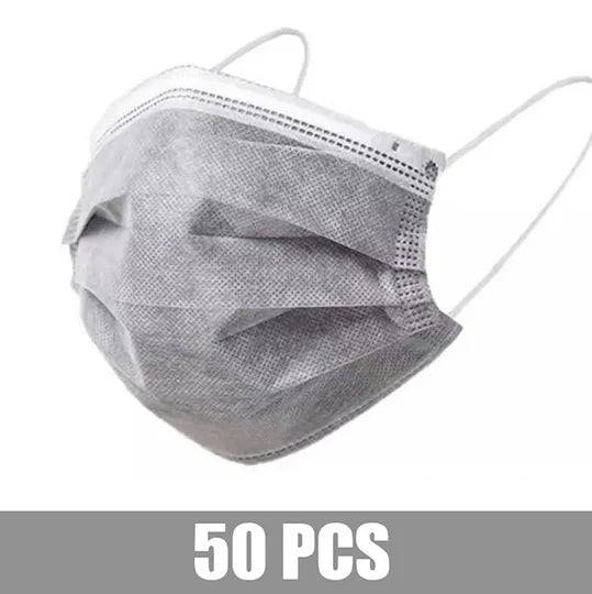 Mascarillas quirúrgicas desechables de 10 a 200 unidades, mascarillas faciales médicas de 3 capas con filtro, antipolvo, transpirables, con elásticos para las orejas, mascarillas bucales para adultos.