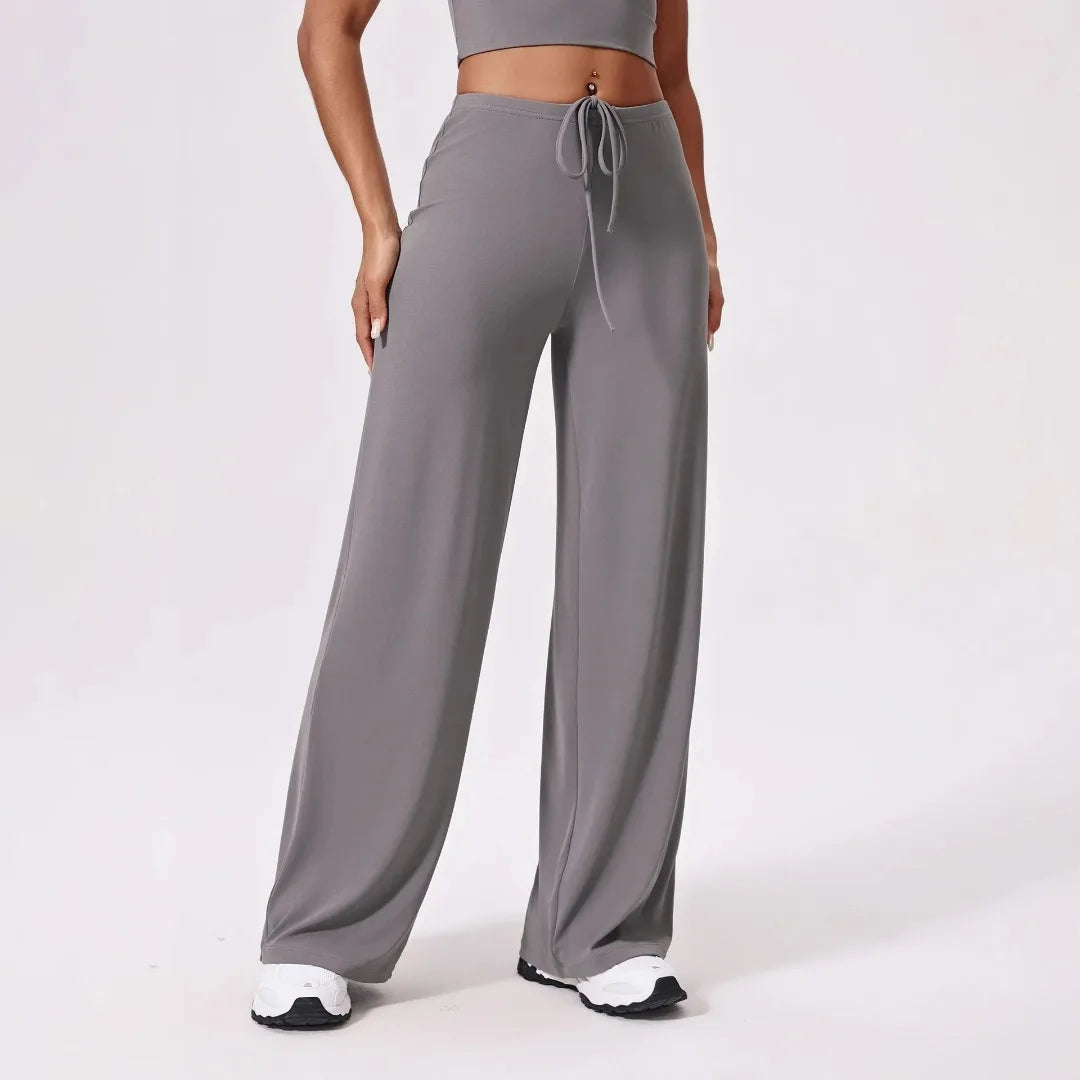 Pantalones de yoga deportivos, finos, transpirables, de pierna ancha, holgados, acampanados, para correr al aire libre, rectos, para mujer.