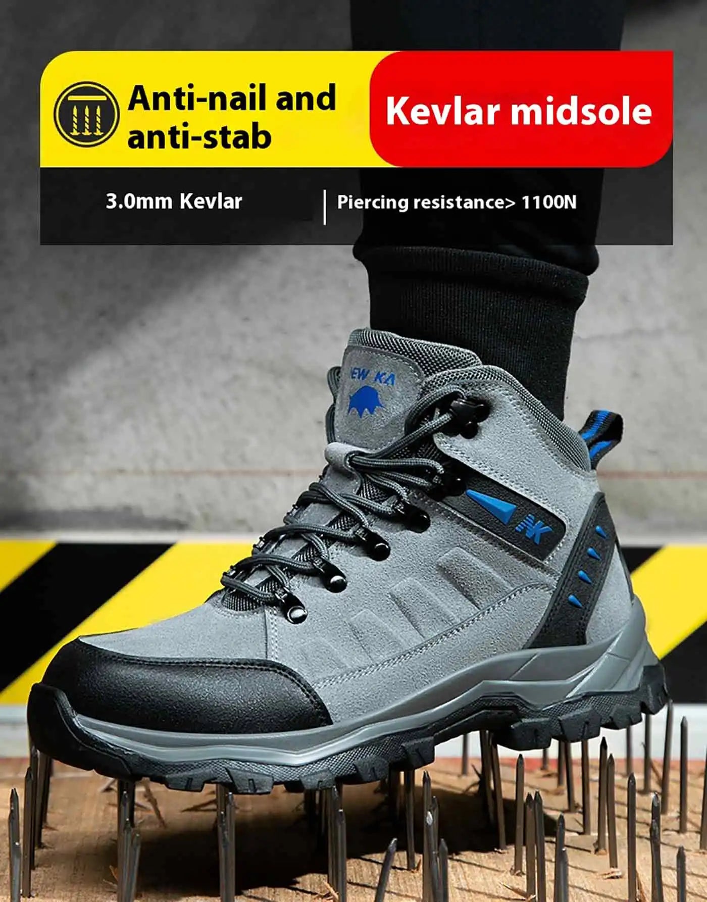 Los nuevos zapatos de protección laboral son anti-aplastamiento y anti-perforación, calzado cómodo y resistente para hombre, para otoño e invierno, ideal para la construcción.