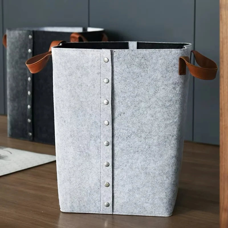 Cesta de fieltro para guardar ropa, juguetes, organizar, contenedor, moderna, sencilla, de lujo, artística, para decoración de habitaciones.