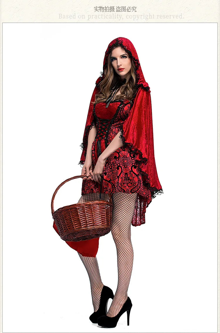 Halloween costume Goth little Red Riding Hood club queen costume cosplay costume stage dress