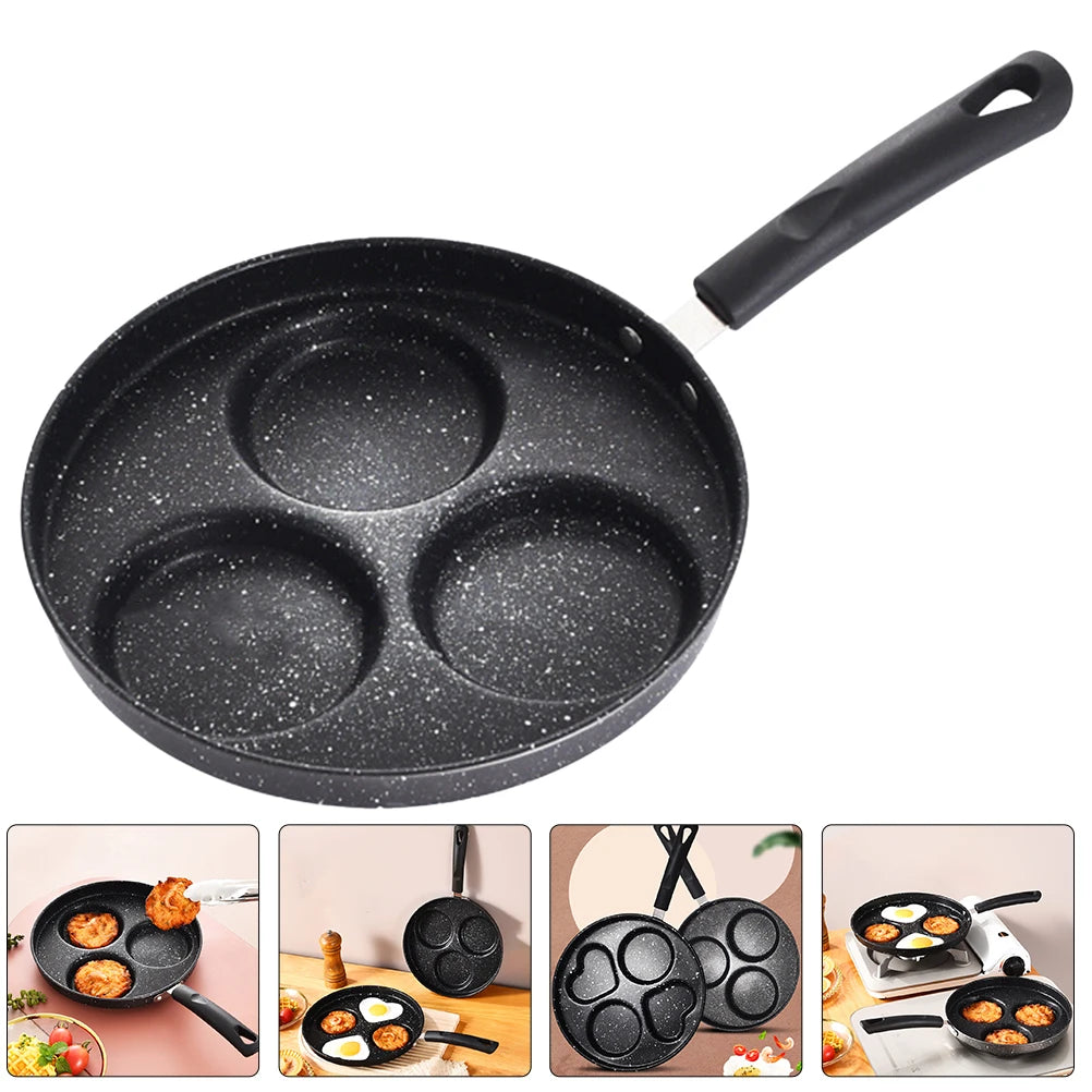 Mini sartén para huevos de 10 pulgadas de acero inoxidable, utensilios de cocina, antiadherente, para desayuno, multifuncional, fácil de limpiar H