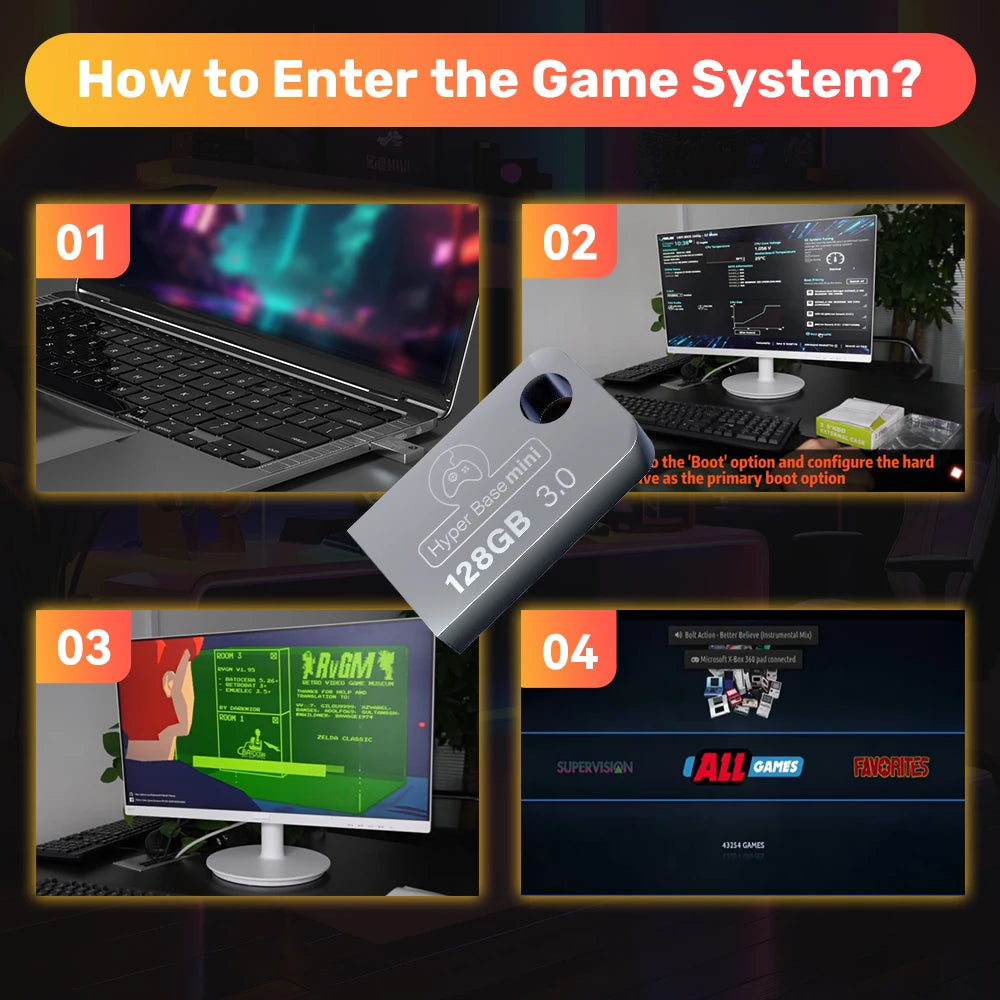 Consola de juegos con más de 43 000 juegos para consolas retro Xbox/PS3/PS2/PS1/Saturn/NDS/N64/DC. Plug & Play para Steamdeck/WIN, PC y portátil.