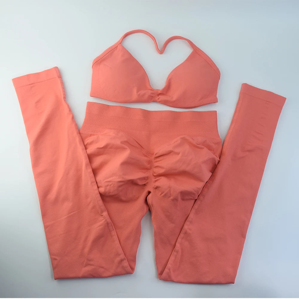 Conjunto de 2 sujetadores de tirantes finos para gimnasio, sin costuras, de alta sujeción, para mujer, deportivos, para entrenamiento, yoga, sin logotipo