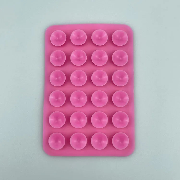 Ventosa de silicona multifuncional para teléfono, con adhesivo de goma y base fija, 24 ventosas cuadradas.