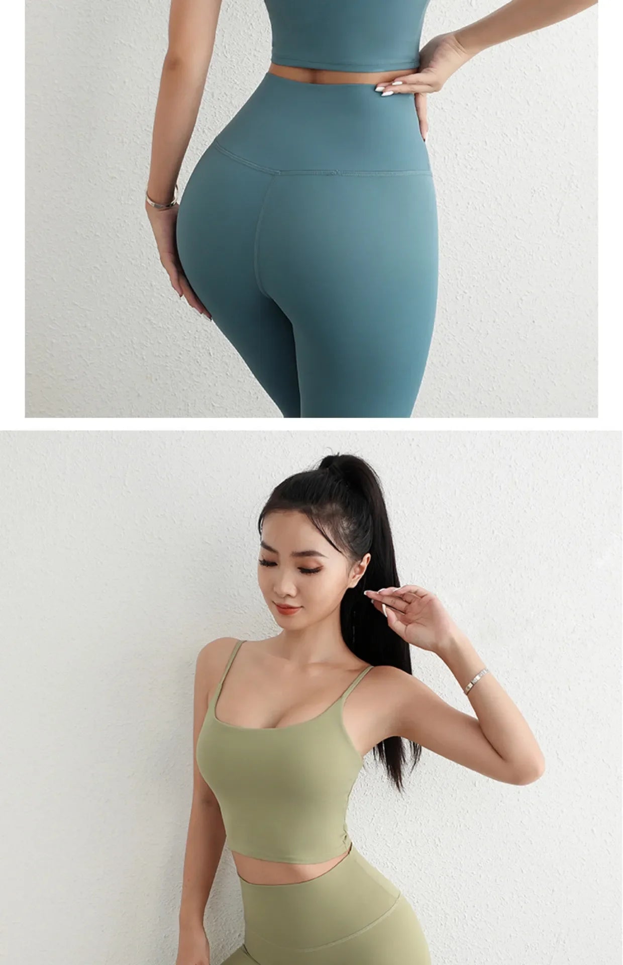 Women Yoga Suit Adjustable Sling Strap Sports Bra U Cut Scrunch Butt Workout Leggings Butt Lifting Excluding pants