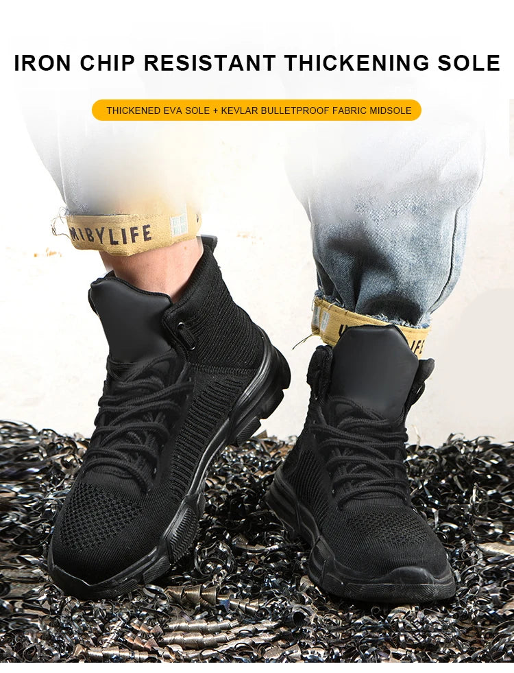 Safety Shoes Man Steel Toe Anti-Puncture Men's Work Shoes Men's Safety Boots Lightweight Men's Boots Security Protective Boot