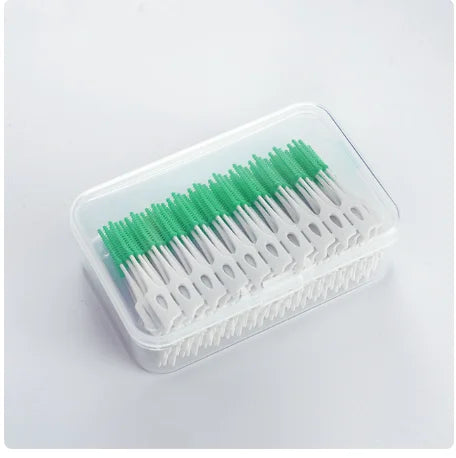 Cepillos interdentales de goma suave (150/200 unidades) para limpieza dental. Herramientas para el cuidado de la higiene bucal.