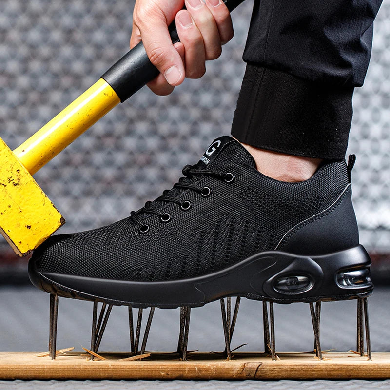 Botas de seguridad con puntera de acero para hombre, zapatos de trabajo antigolpes, botas de seguridad indestructibles, botas tácticas.
