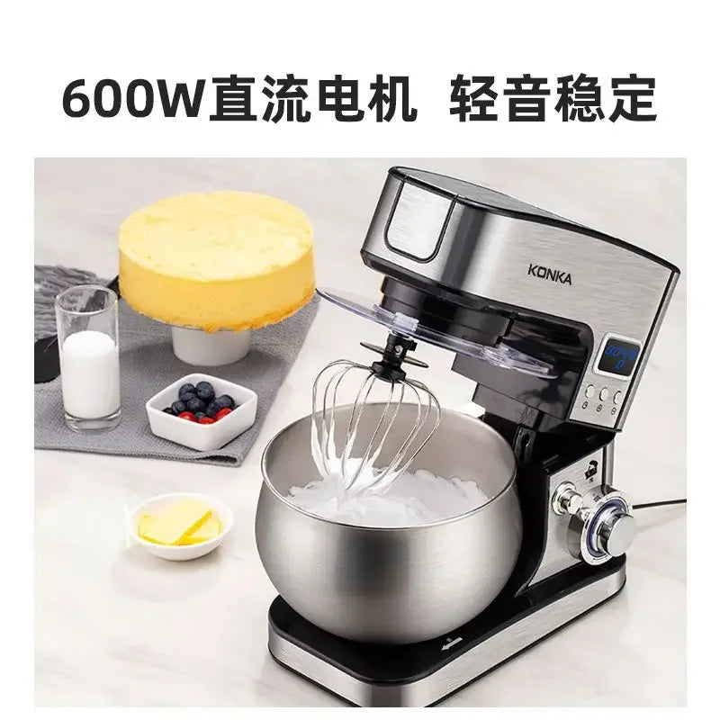 Máquina de chef multifuncional, mezcladora de masa totalmente automática con temporizador inteligente, batidora de huevos de escritorio para el hogar, comercial