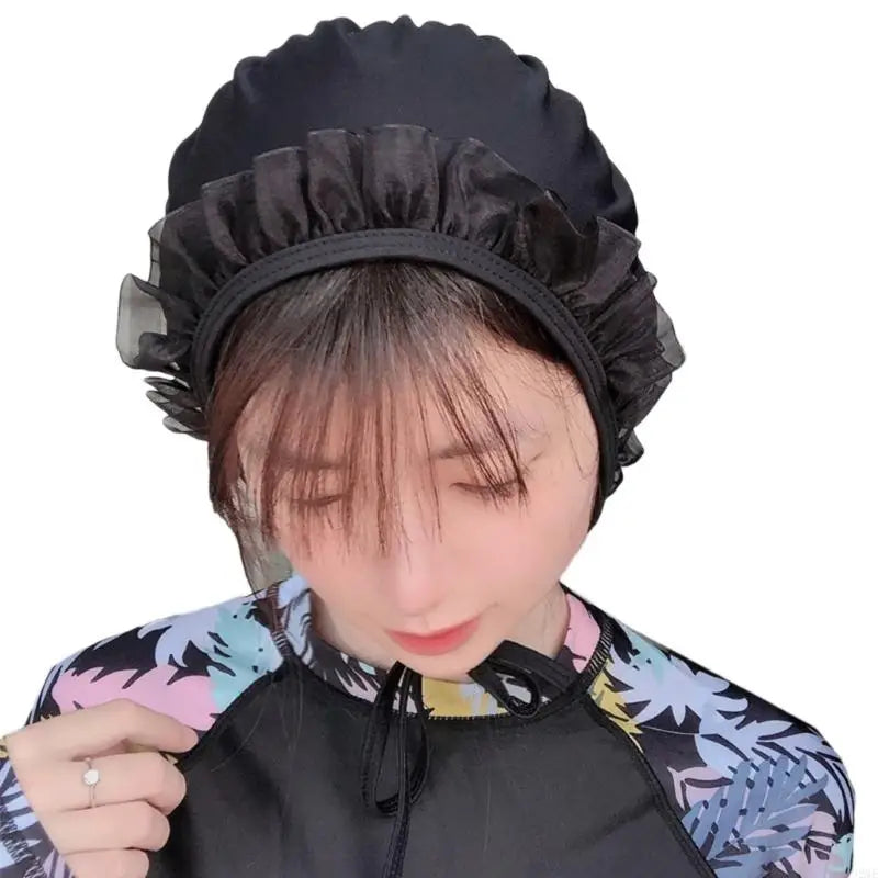 Gorros de ducha para cabello rizado, corto y largo que mantienen el peinado sin cambios.
