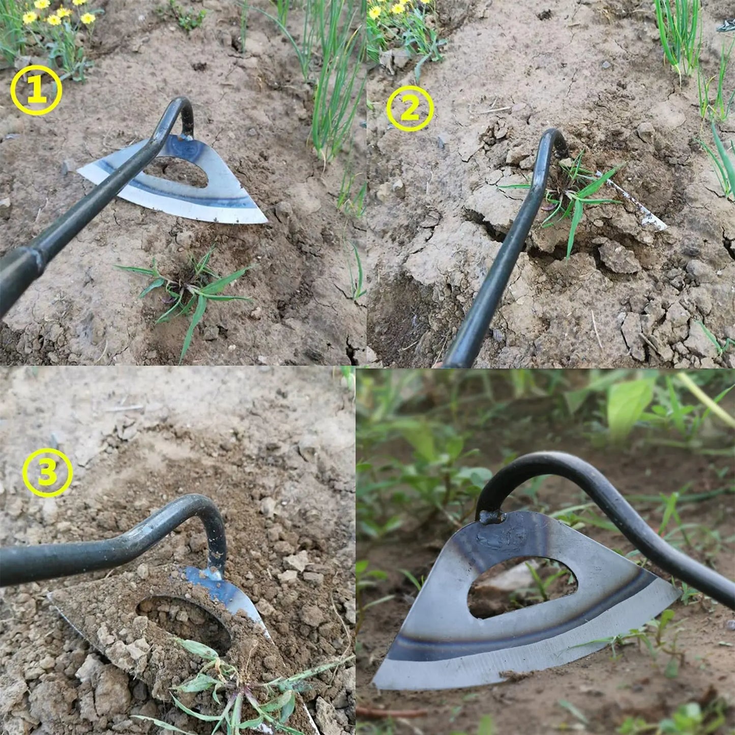 1 pieza de herramientas de jardinería huecas de acero endurecido, bordeadora afilada, desmalezadora, duradera, extractor manual de jardinería, accesorios para plantación en el patio trasero de la granja.