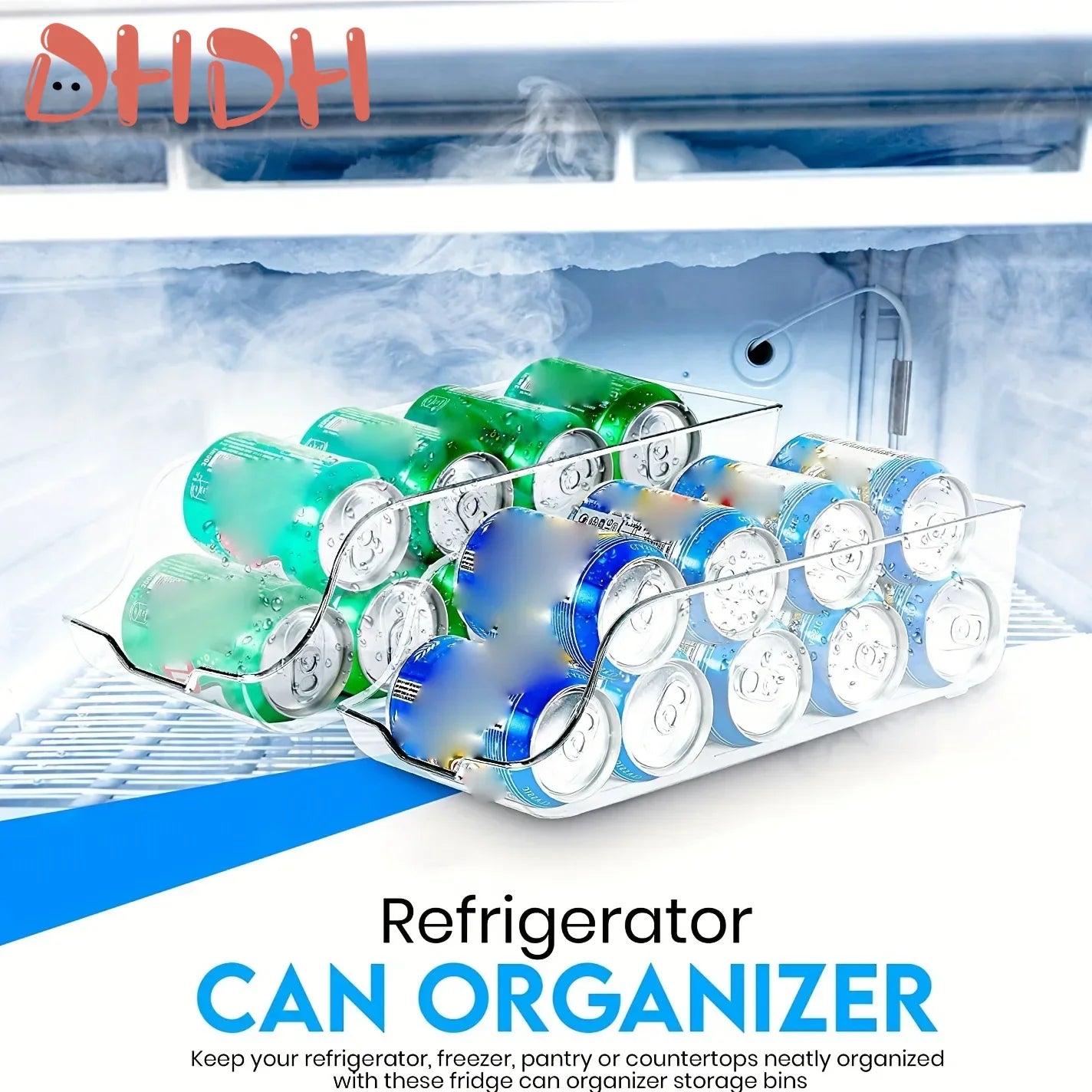 Caja de almacenamiento para refrigerador, organizador para refrigerador, latas de almacenamiento para cocina, latas de refresco, latas de almacenamiento, cestas, contenedores de almacenamiento, organizador de despensa